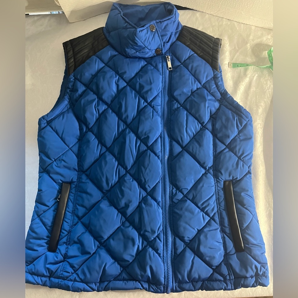 Marc New York Blue and Black Quilted Vest
